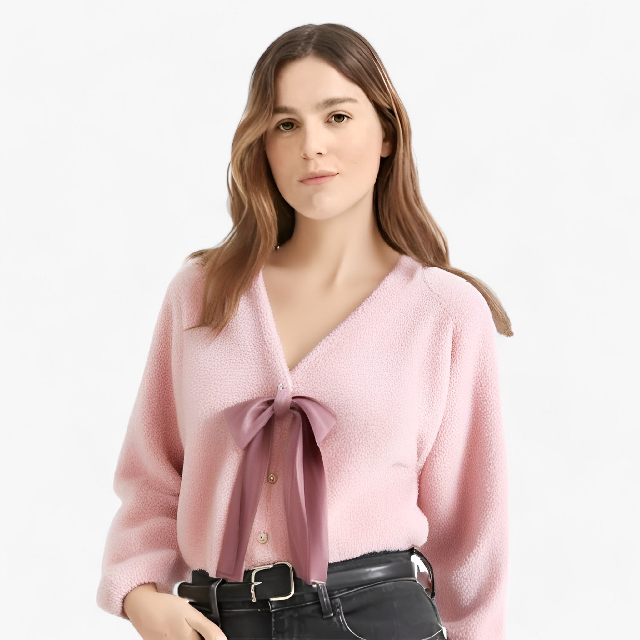 Livia - Sweet Pink Cardigan - Des couches douillettes aux accents sophistiqués