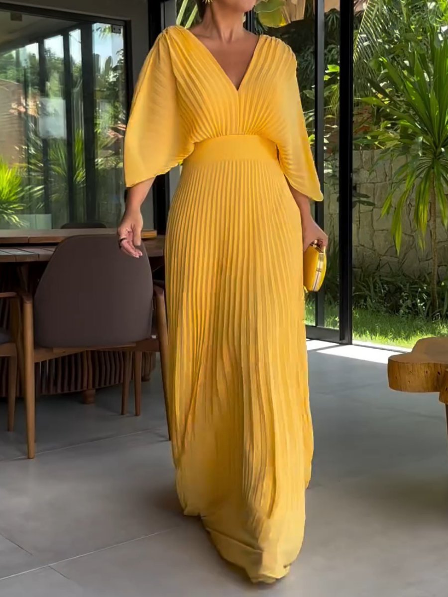 Gisa - Robe maxi fluide en maille côtelée