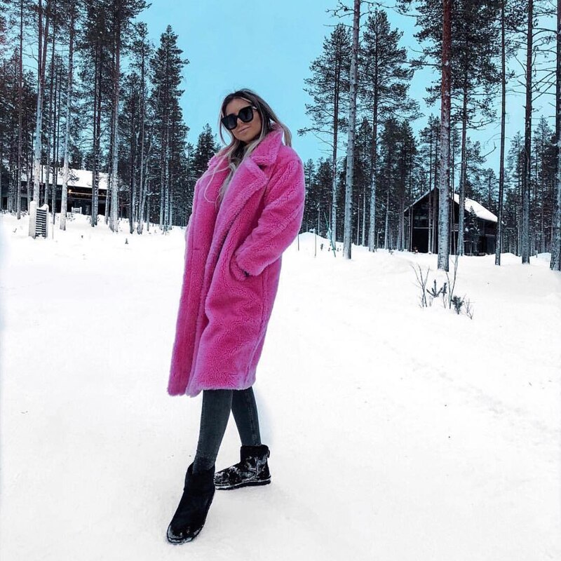 Emily - Manteau long et chaud pour femmes avec col revers classique