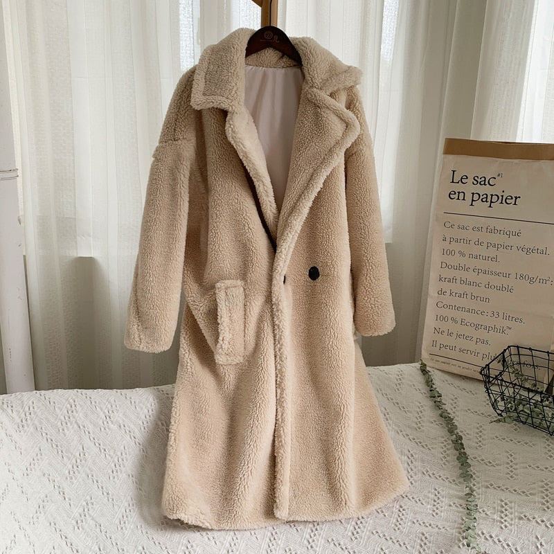 Emily - Manteau long et chaud pour femmes avec col revers classique