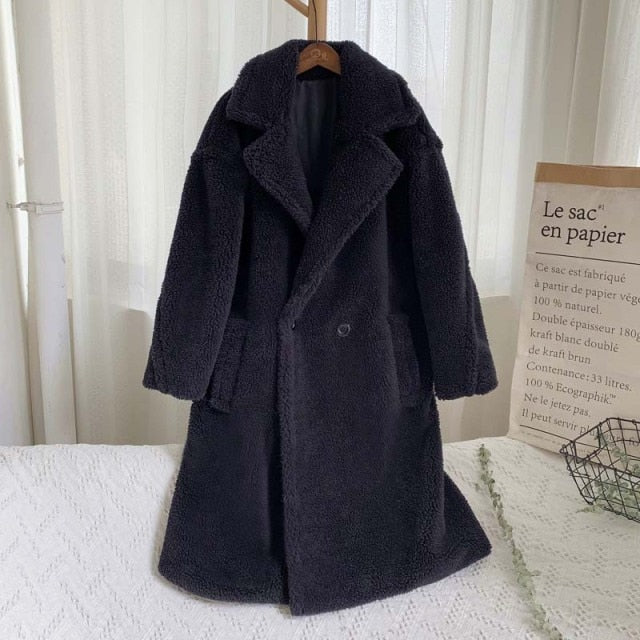 Emily - Manteau long et chaud pour femmes avec col revers classique