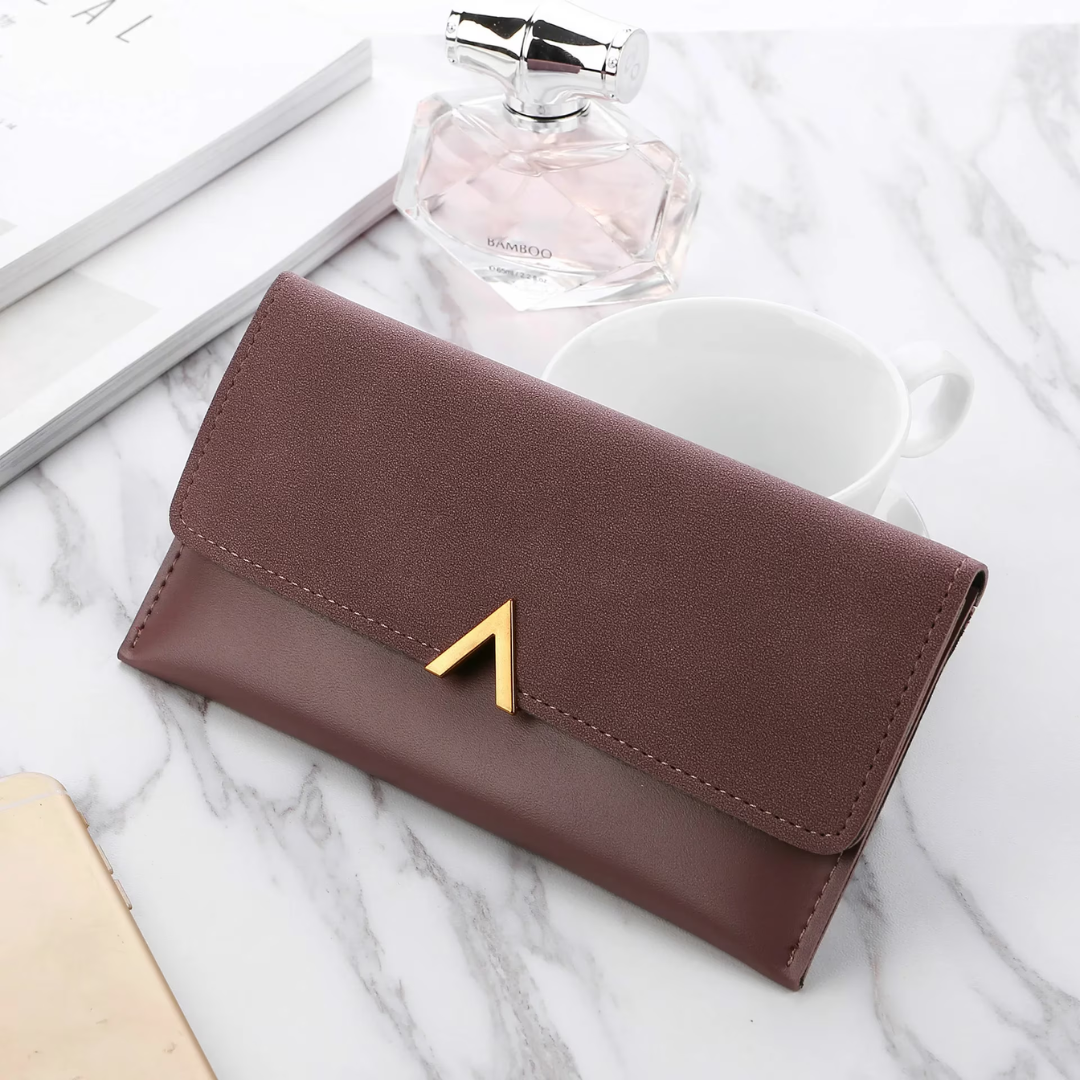 Grand portefeuille en cuir velours - Moderne et élégant