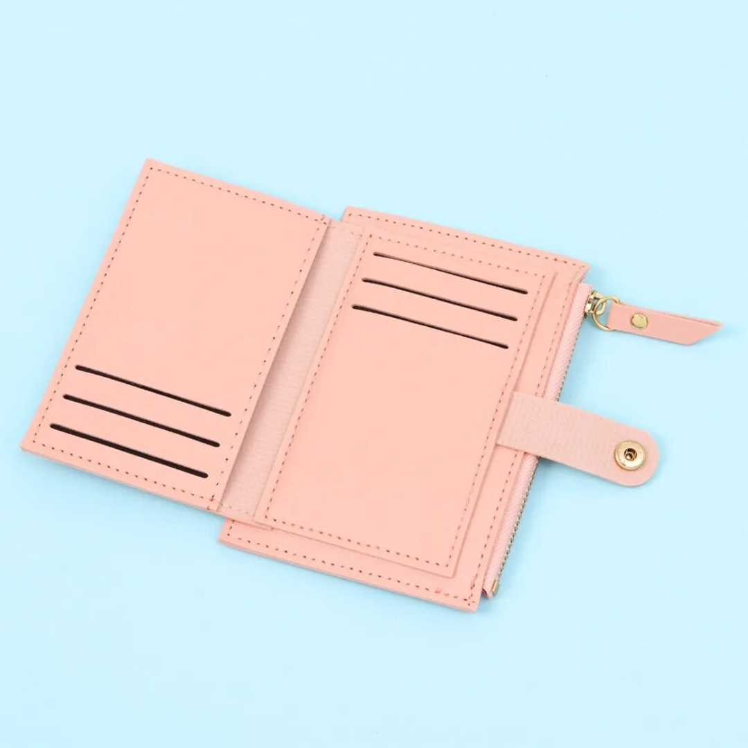Mini portefeuille en cuir velours - Tendance et compact