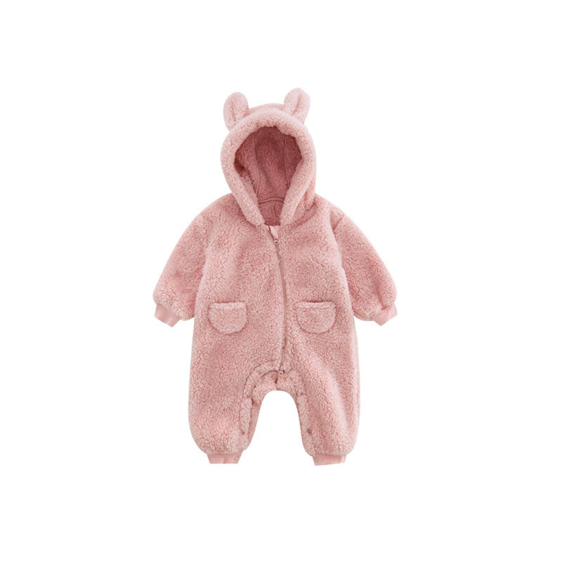 Combinaison en Fleece Chaude pour Bébé avec Imprimé Animaux - Combinaison Super Douce pour Jours Froids